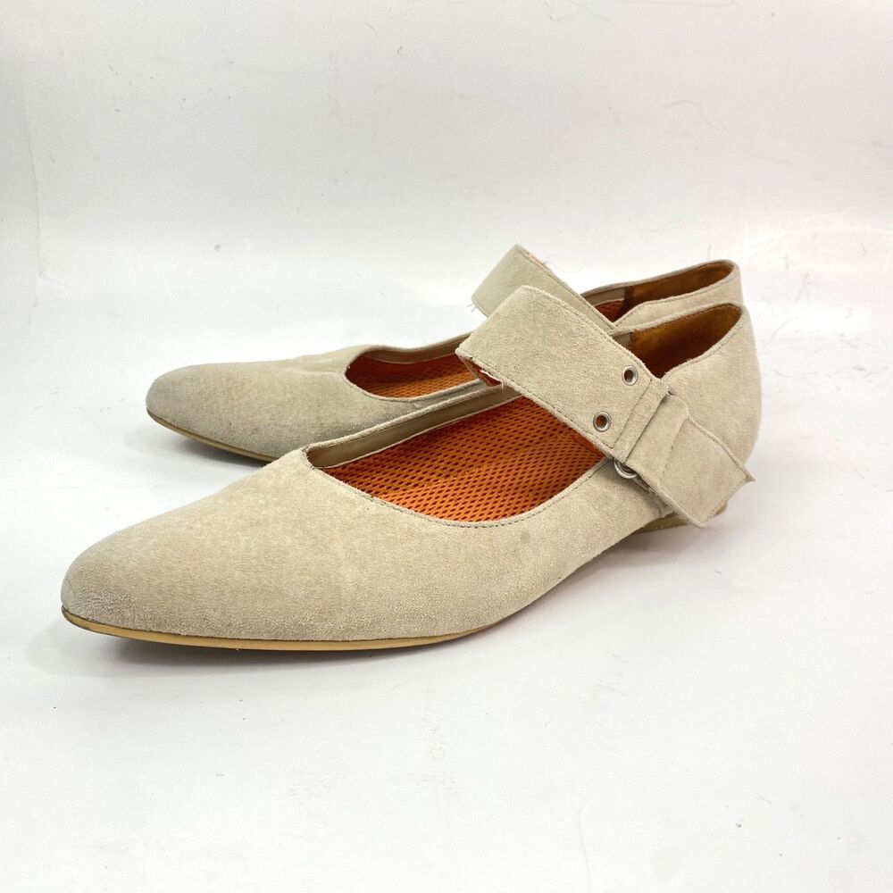 Rocket Dog Leather Nubuck Neutral Beige Loafer Flats Straps Pointed Toe Career